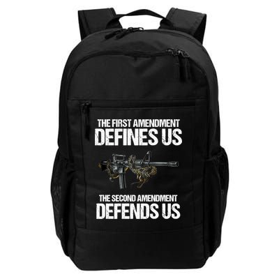 First Amendment Defines Us The Second Amendment Defends Us Backpack