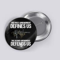 First Amendment Defines Us The Second Amendment Defends Us Button