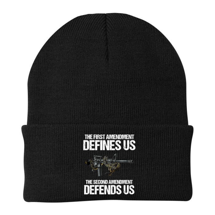 First Amendment Defines Us The Second Amendment Defends Us Beanie