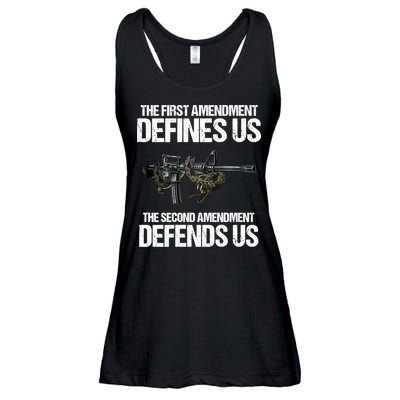 First Amendment Defines Us The Second Amendment Defends Us Ladies Essential Flowy Tank