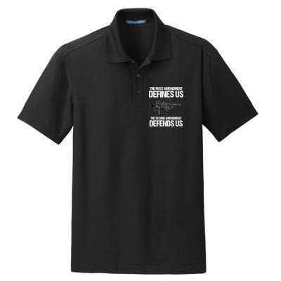 First Amendment Defines Us The Second Amendment Defends Us Dry Zone Grid Polo