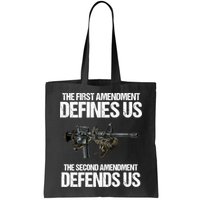 First Amendment Defines Us The Second Amendment Defends Us Bag