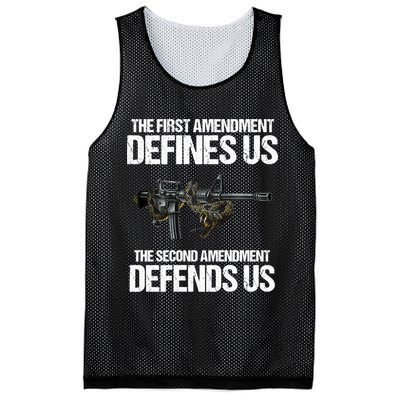 First Amendment Defines Us The Second Amendment Defends Us Mesh Reversible Basketball Jersey Tank