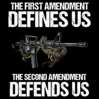 First Amendment Defines Us The Second Amendment Defends Us Poster