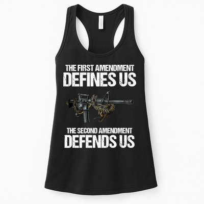 First Amendment Defines Us The Second Amendment Defends Us Womens Tank Top