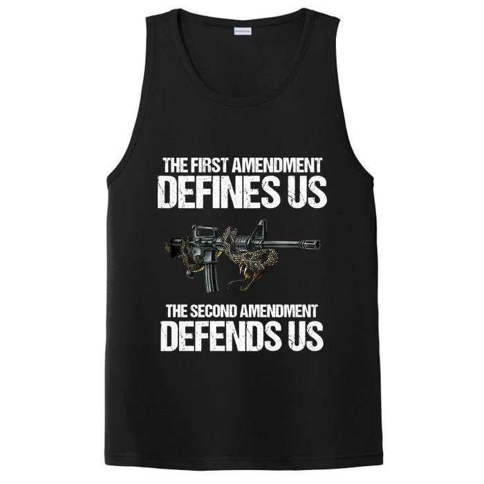 First Amendment Defines Us The Second Amendment Defends Us PosiCharge Competitor Tank