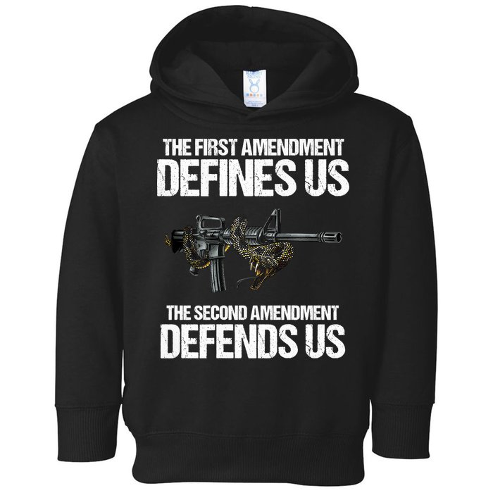 First Amendment Defines Us The Second Amendment Defends Us Toddler Hoodie
