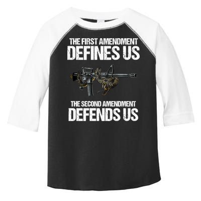 First Amendment Defines Us The Second Amendment Defends Us Toddler Fine Jersey T-Shirt