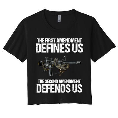 First Amendment Defines Us The Second Amendment Defends Us Crop Top