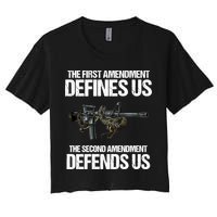 First Amendment Defines Us The Second Amendment Defends Us Crop Top