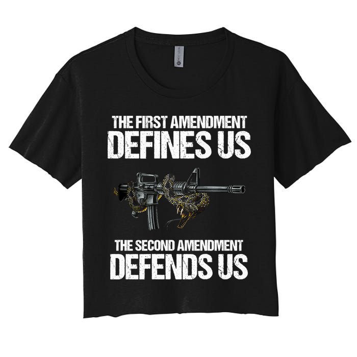 First Amendment Defines Us The Second Amendment Defends Us Crop Top