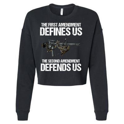 First Amendment Defines Us The Second Amendment Defends Us Cropped Pullover Crew