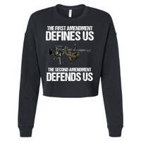 First Amendment Defines Us The Second Amendment Defends Us Cropped Pullover Crew