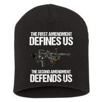 First Amendment Defines Us The Second Amendment Defends Us Short Acrylic Beanie