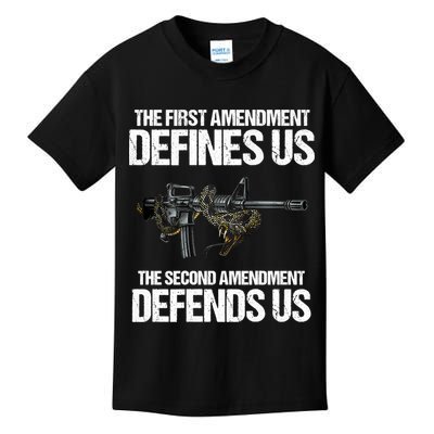 First Amendment Defines Us The Second Amendment Defends Us Kids T-Shirt