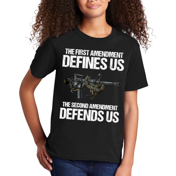 First Amendment Defines Us The Second Amendment Defends Us Kids T-Shirt
