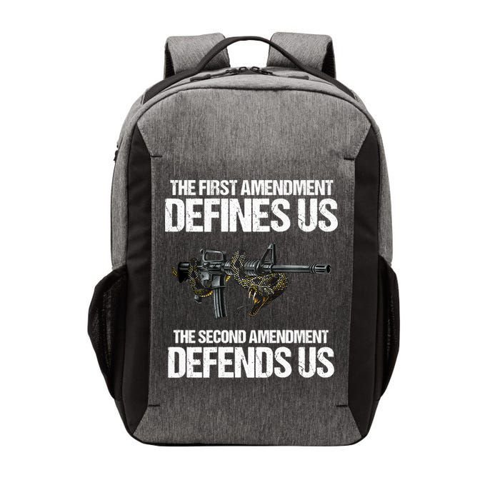 First Amendment Defines Us The Second Amendment Defends Us Vector Backpack