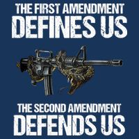 First Amendment Defines Us The Second Amendment Defends Us Infant Baby Jersey Bodysuit