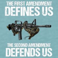 First Amendment Defines Us The Second Amendment Defends Us Sueded Cloud Jersey T-Shirt