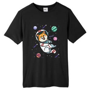 funny Astronaut Dog In Space Shiba Inu Akita Tall Fusion ChromaSoft Performance T-Shirt