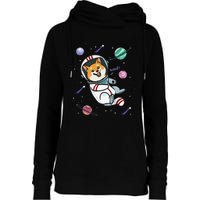 funny Astronaut Dog In Space Shiba Inu Akita Womens Funnel Neck Pullover Hood