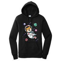 funny Astronaut Dog In Space Shiba Inu Akita Women's Pullover Hoodie