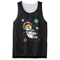 funny Astronaut Dog In Space Shiba Inu Akita Mesh Reversible Basketball Jersey Tank