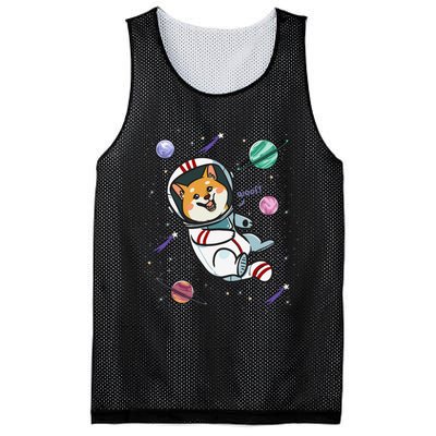 funny Astronaut Dog In Space Shiba Inu Akita Mesh Reversible Basketball Jersey Tank