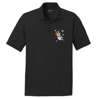 funny Astronaut Dog In Space Shiba Inu Akita PosiCharge RacerMesh Polo