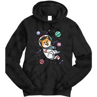 funny Astronaut Dog In Space Shiba Inu Akita Tie Dye Hoodie