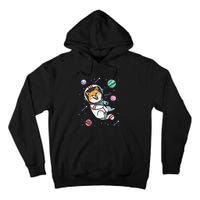 funny Astronaut Dog In Space Shiba Inu Akita Tall Hoodie