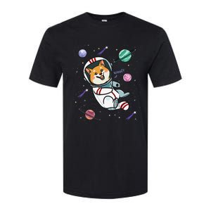 funny Astronaut Dog In Space Shiba Inu Akita Softstyle CVC T-Shirt