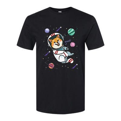 funny Astronaut Dog In Space Shiba Inu Akita Softstyle CVC T-Shirt