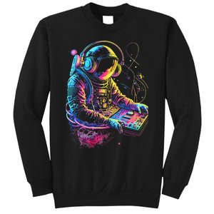 Funky Astronaut Dj In Space Edm Graphic Sweatshirt