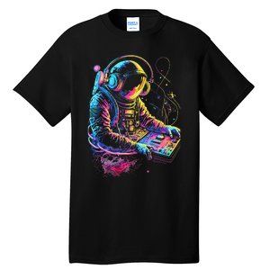 Funky Astronaut Dj In Space Edm Graphic Tall T-Shirt