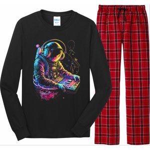 Funky Astronaut Dj In Space Edm Graphic Long Sleeve Pajama Set