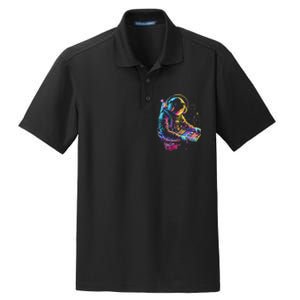 Funky Astronaut Dj In Space Edm Graphic Dry Zone Grid Polo