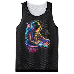 Funky Astronaut Dj In Space Edm Graphic Mesh Reversible Basketball Jersey Tank