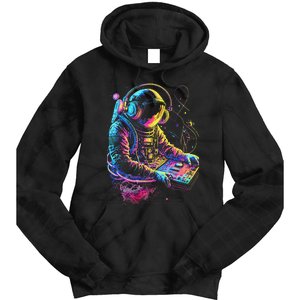 Funky Astronaut Dj In Space Edm Graphic Tie Dye Hoodie