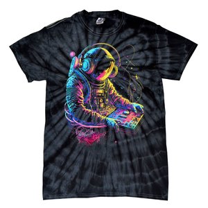 Funky Astronaut Dj In Space Edm Graphic Tie-Dye T-Shirt