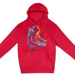 Funky Astronaut Dj In Space Edm Graphic Premium Pullover Hoodie