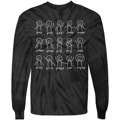 Funny Algebra Dance Graph Figures Math Equation Tie-Dye Long Sleeve Shirt