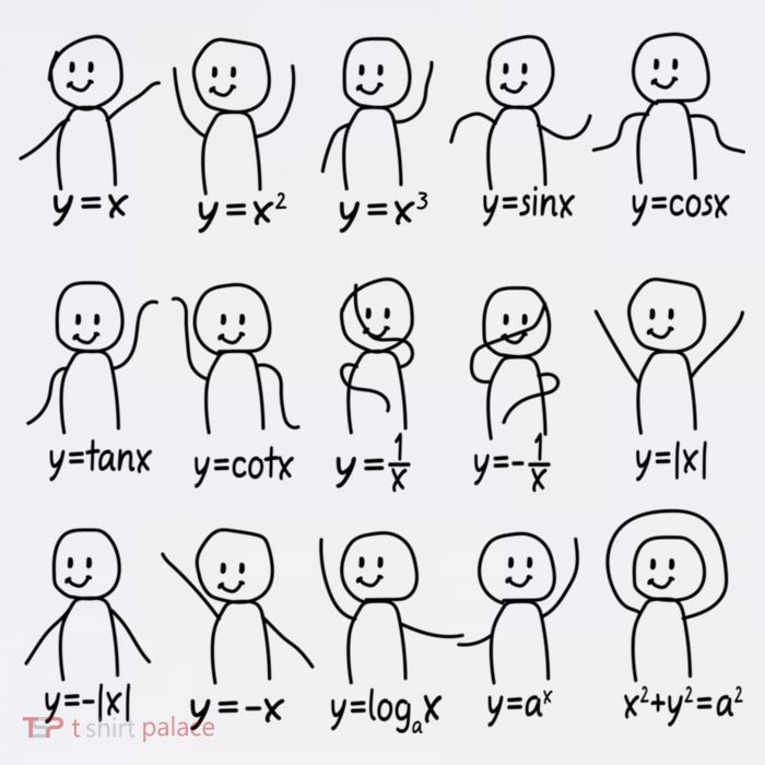 Funny Algebra Dance Graph Figures Math Equation Tall T-Shirt