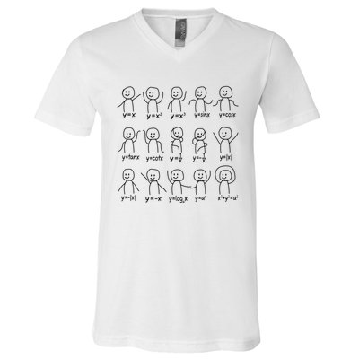 Funny Algebra Dance Graph Figures Math Equation V-Neck T-Shirt