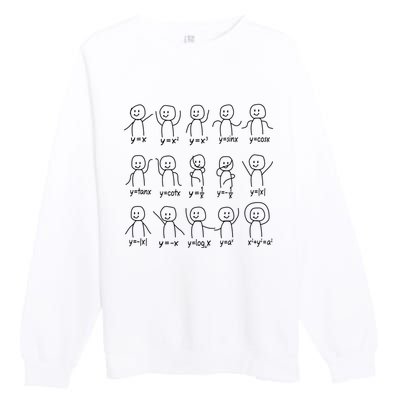 Funny Algebra Dance Graph Figures Math Equation Premium Crewneck Sweatshirt