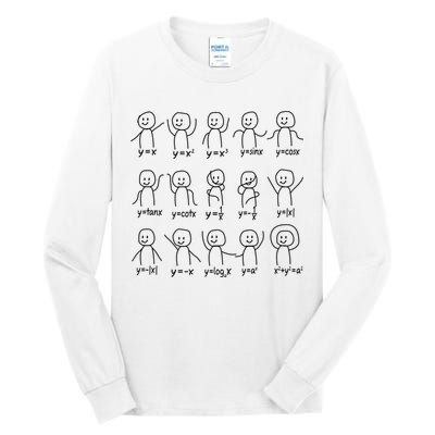 Funny Algebra Dance Graph Figures Math Equation Tall Long Sleeve T-Shirt