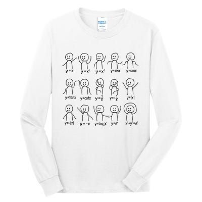 Funny Algebra Dance Graph Figures Math Equation Tall Long Sleeve T-Shirt