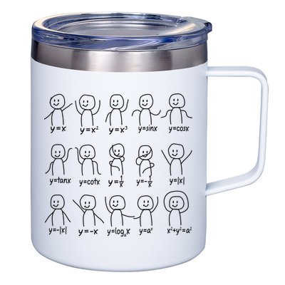 Funny Algebra Dance Graph Figures Math Equation 12oz Stainless Steel Coffee Mug