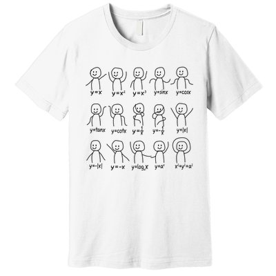 Funny Algebra Dance Graph Figures Math Equation Premium T-Shirt