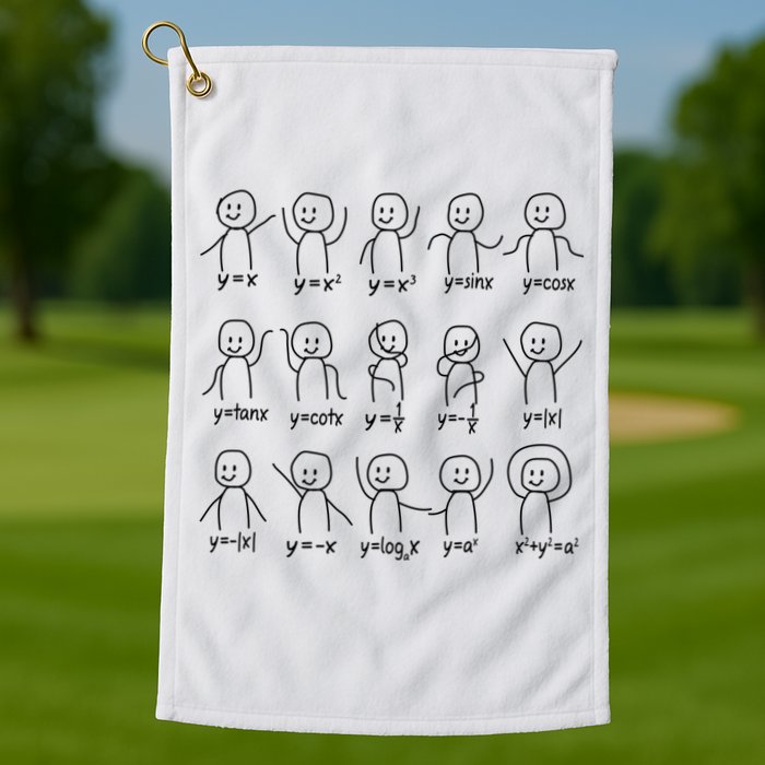 Funny Algebra Dance Graph Figures Math Equation Golf Towel